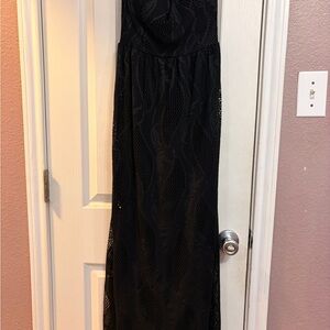 Lacy long strapless summer dress